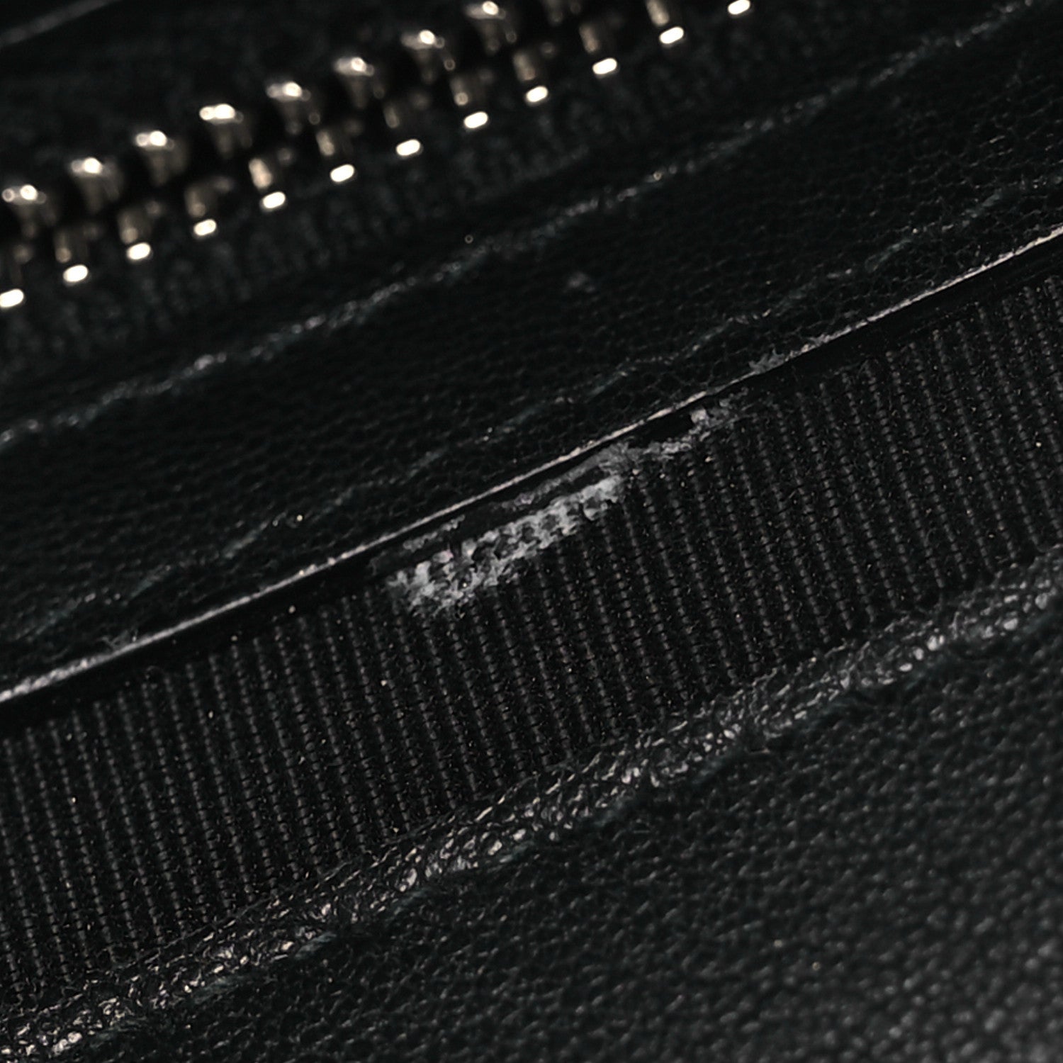 Grained Calfskin Quilted CC Box Pouch Black