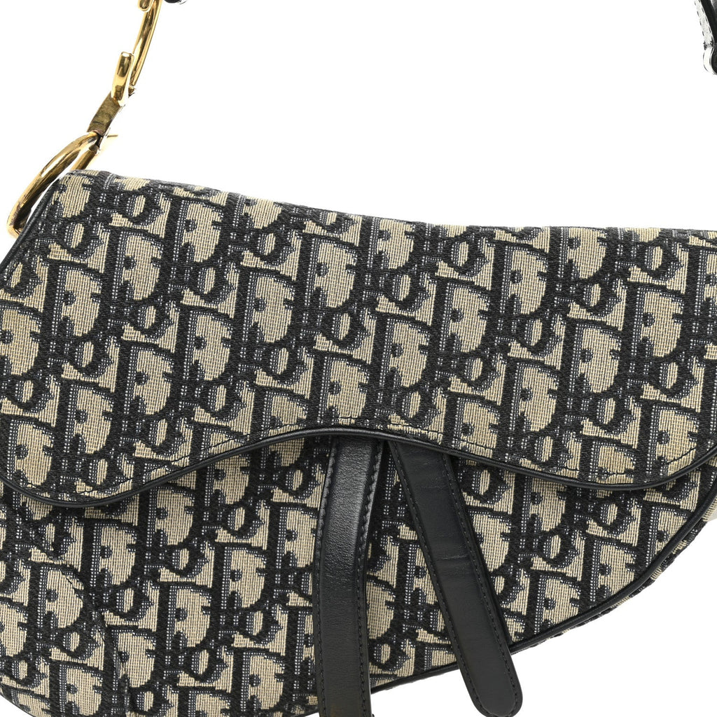 Christian Dior Oblique Saddle Bag Blue