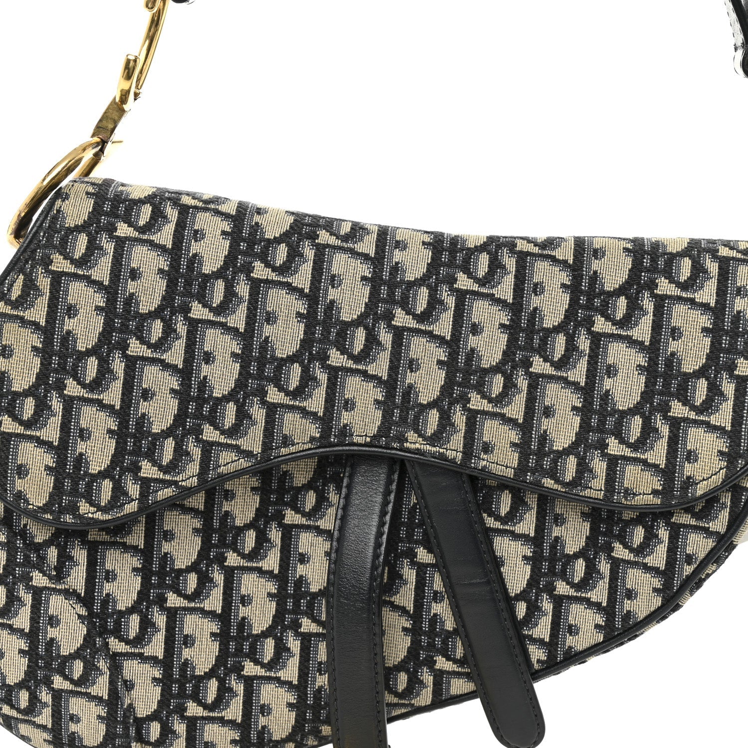 Christian Dior Oblique Saddle Bag Blue