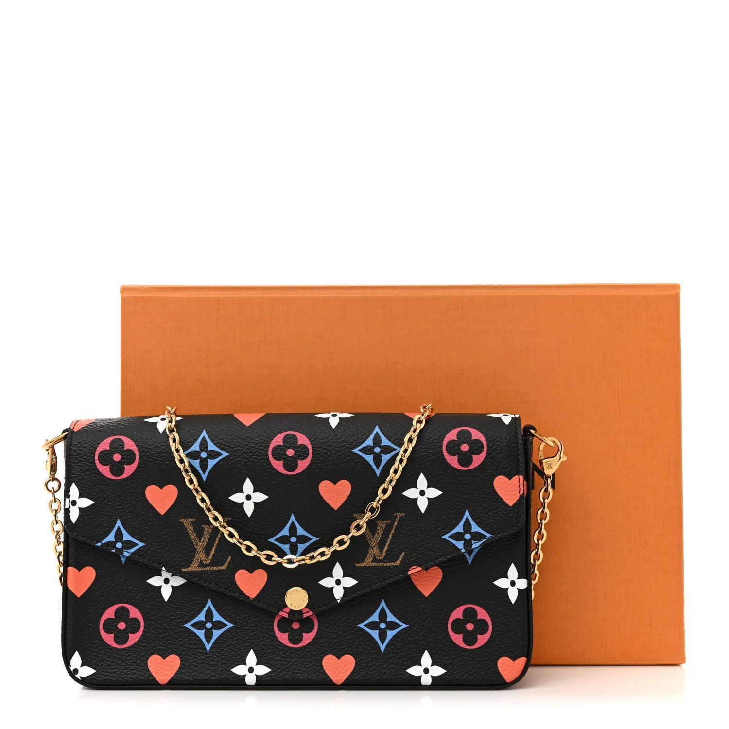 Louis Vuitton Game On Felicie Chain Wallet Black