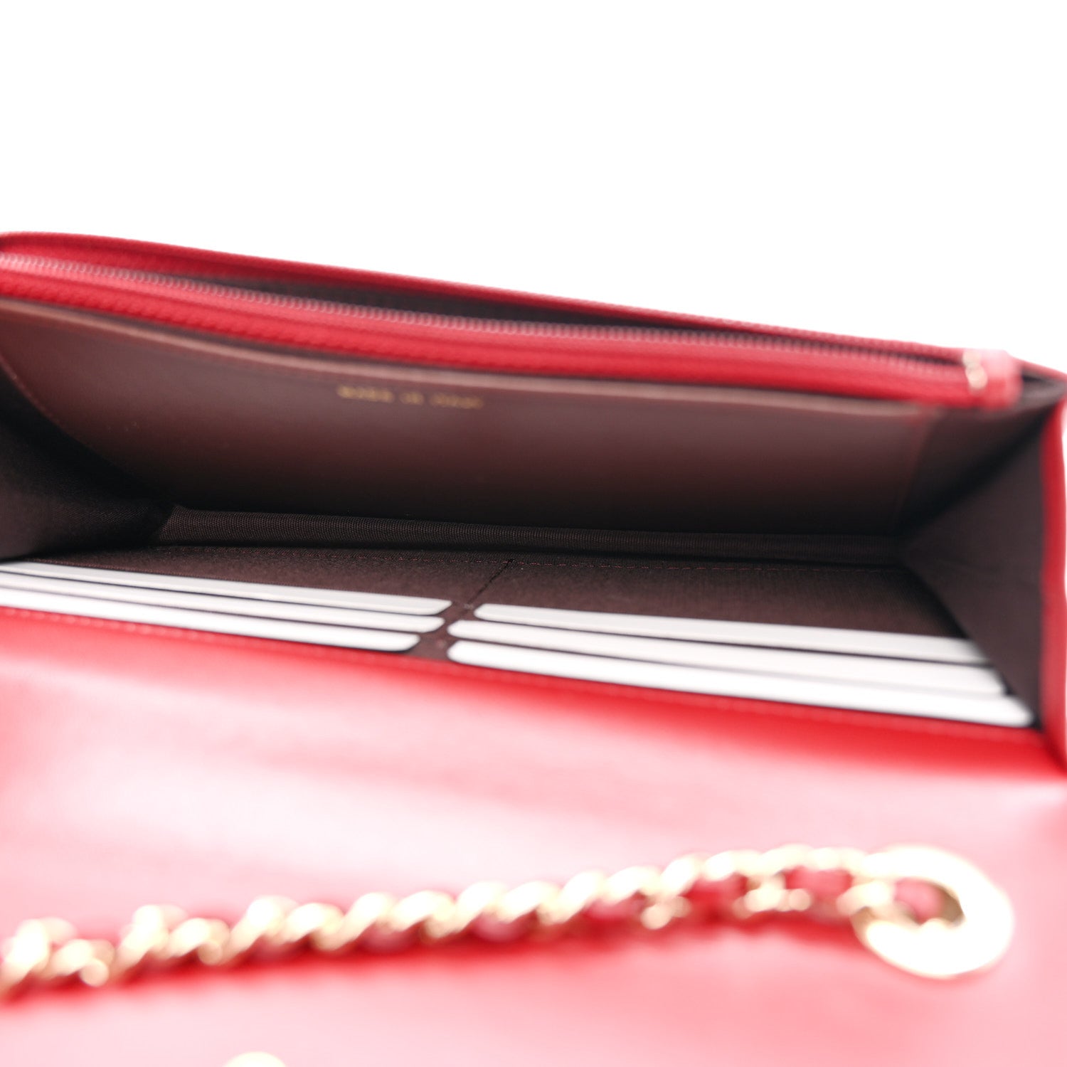 Chanel Lambskin Quilted Trendy CC Wallet On Chain WOC Red