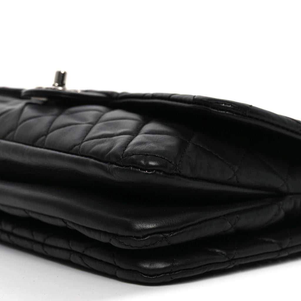 Chanel Lambskin Quilted Jumbo Chanel 3 Flap Bag Black