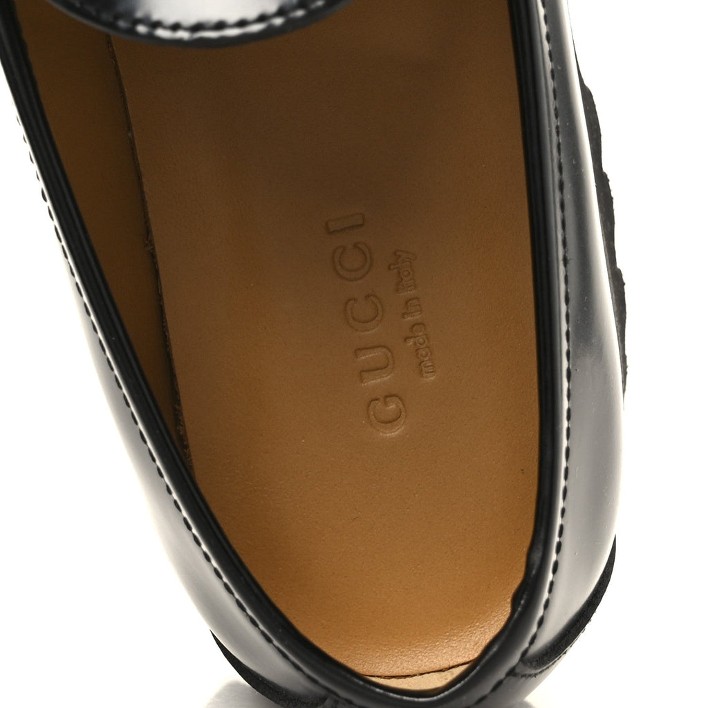 Gucci Cordovan Lux Womens Horsebit 45mm Platform Loafers 36 Black