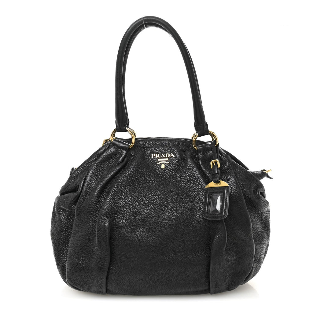 Prada Vitello Daino Shoulder Bag Black