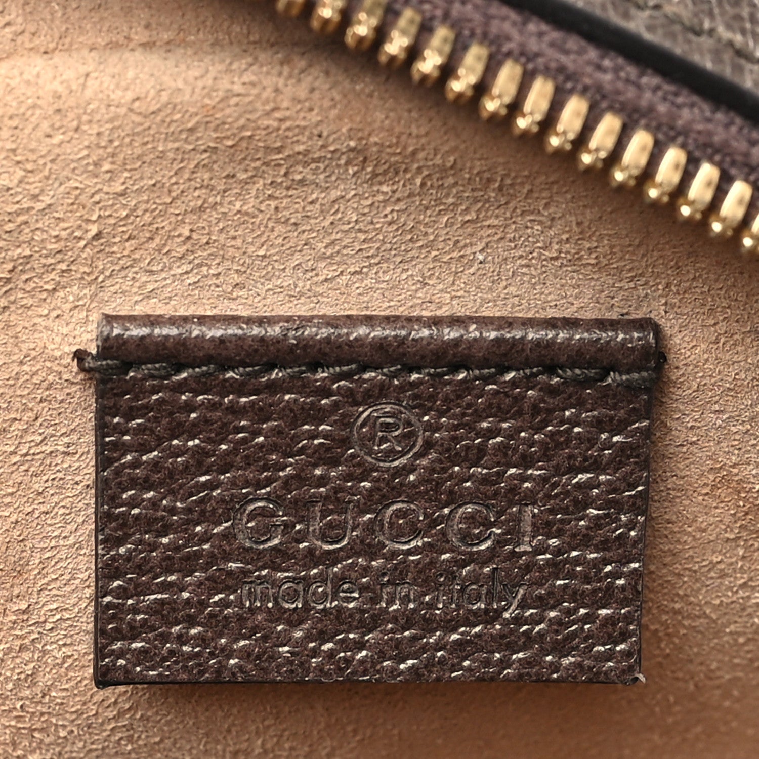 Gucci GG Supreme Monogram Web Mini Ophidia Round Shoulder Bag Brown