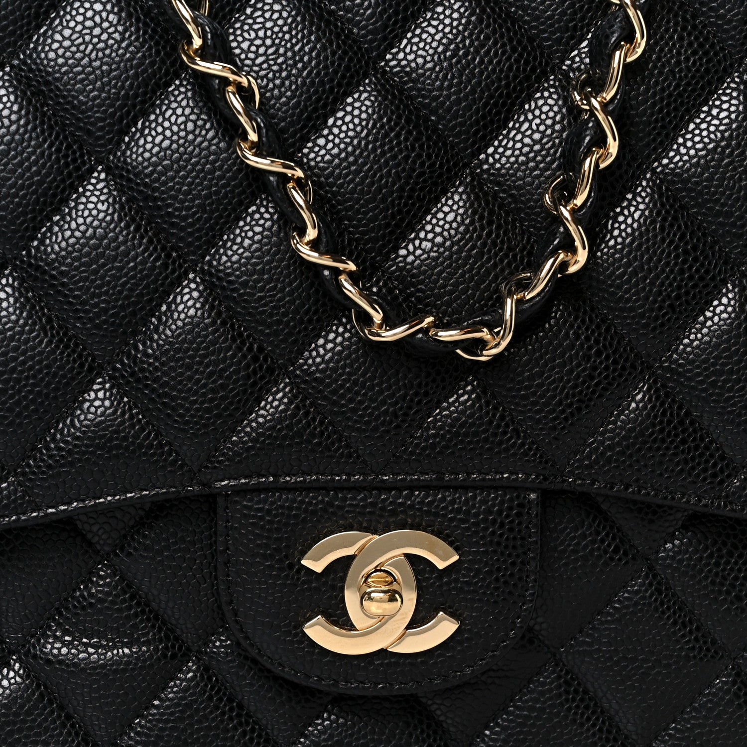 Chanel Caviar Quilted Jumbo Single Flap Black