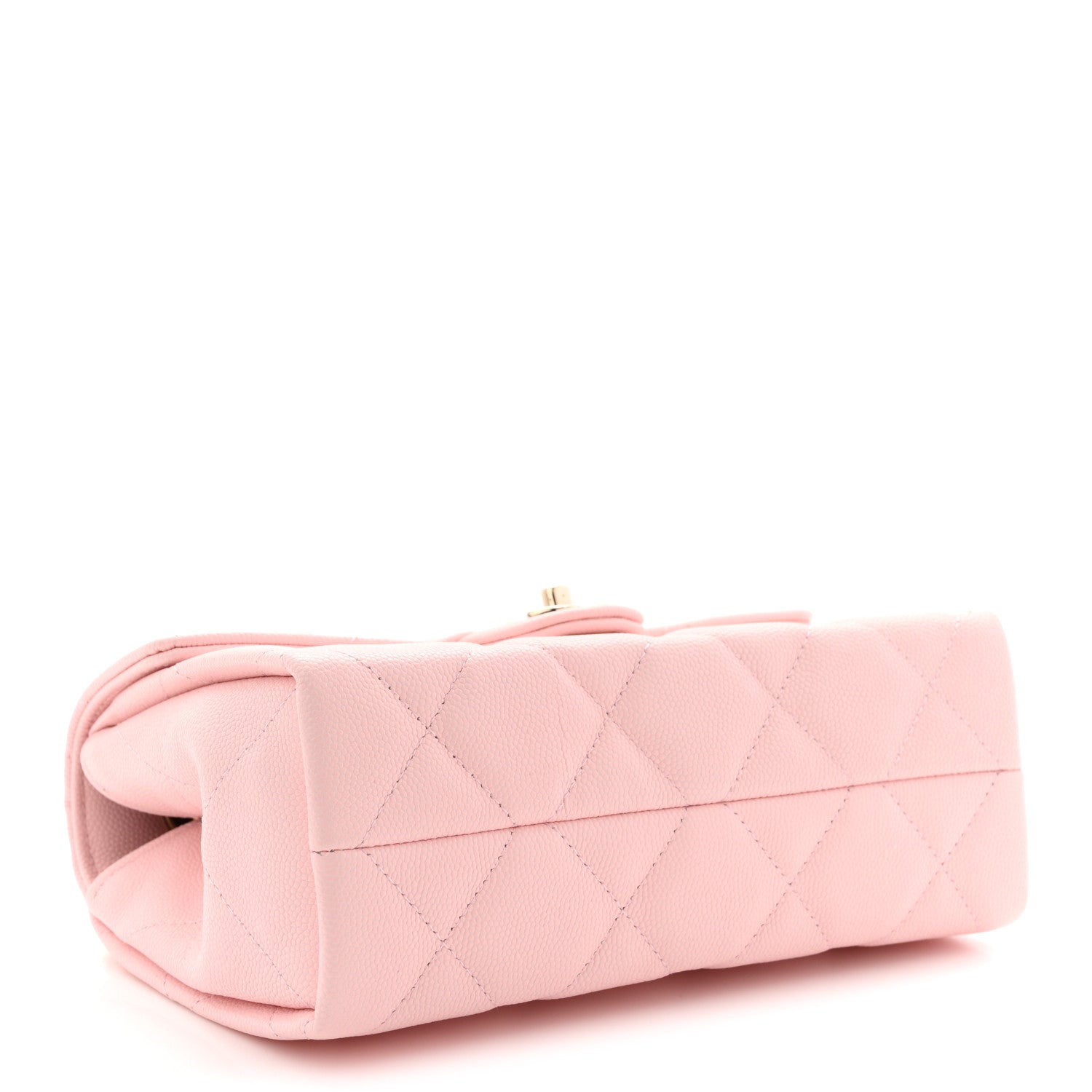 Chanel Caviar Quilted Retro Mini Twist Top Handle Clutch Flap Light Pink