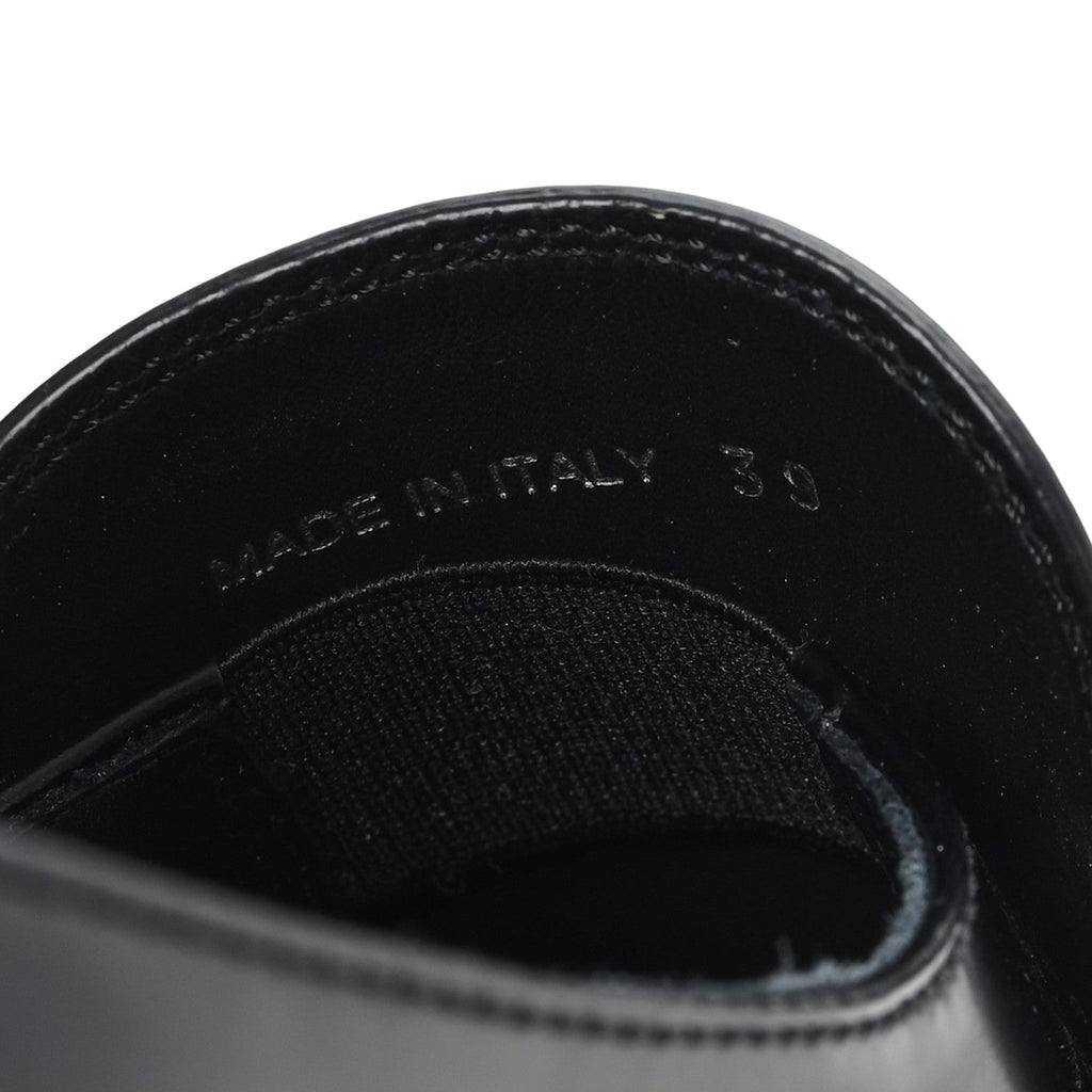 Prada Spazzolato Metal Triangle Logo 50mm Loafers 39 Black