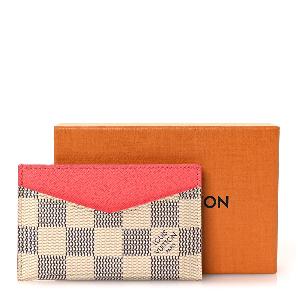 Louis Vuitton Damier Azur Daily Card Holder Rose Papaye