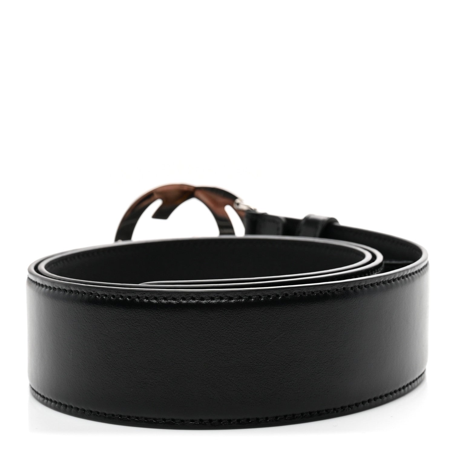 Gucci Plutone Calfskin Interlocking G 40mm Belt 85 34 Black