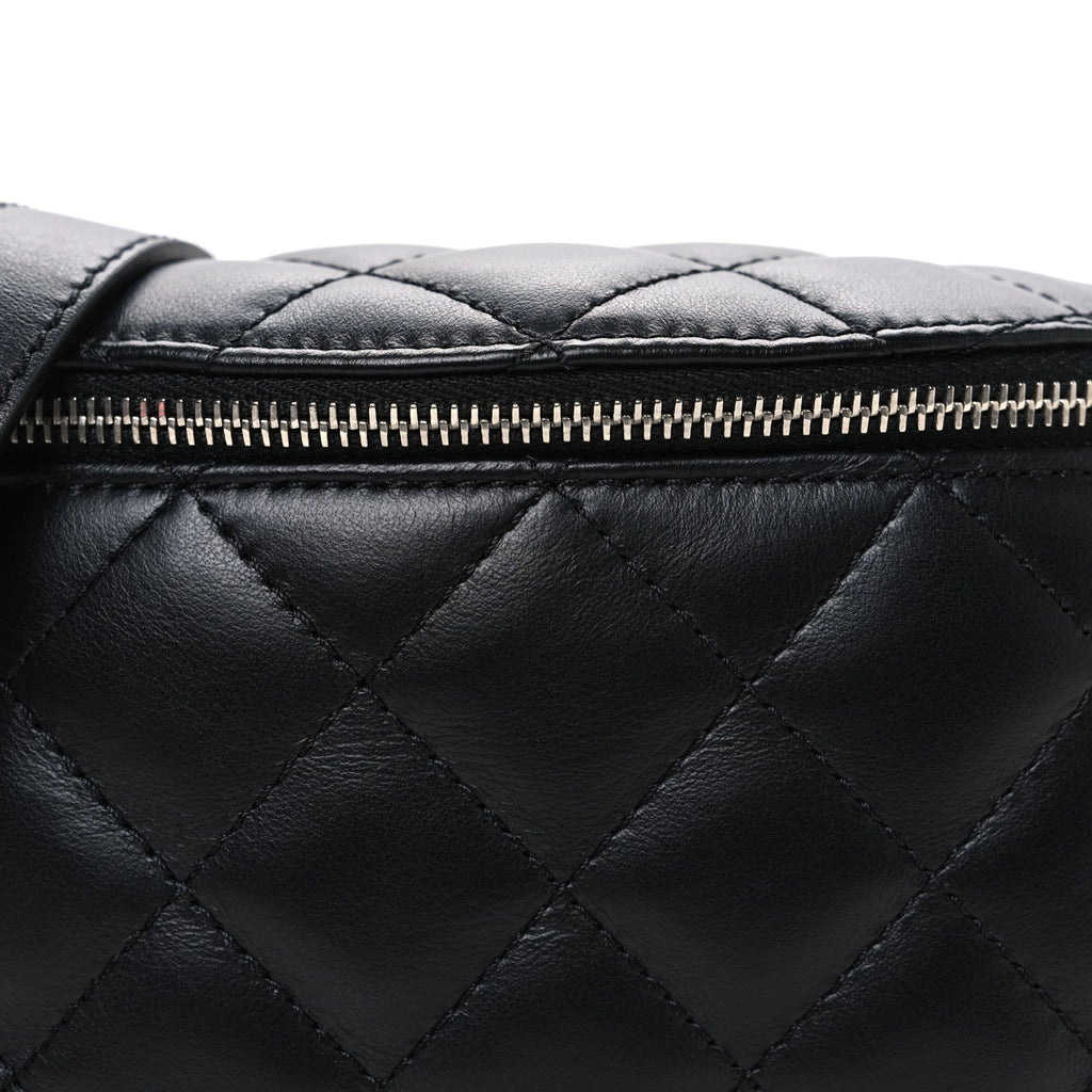 Chanel Lambskin Quilted Waist Belt Bag Black