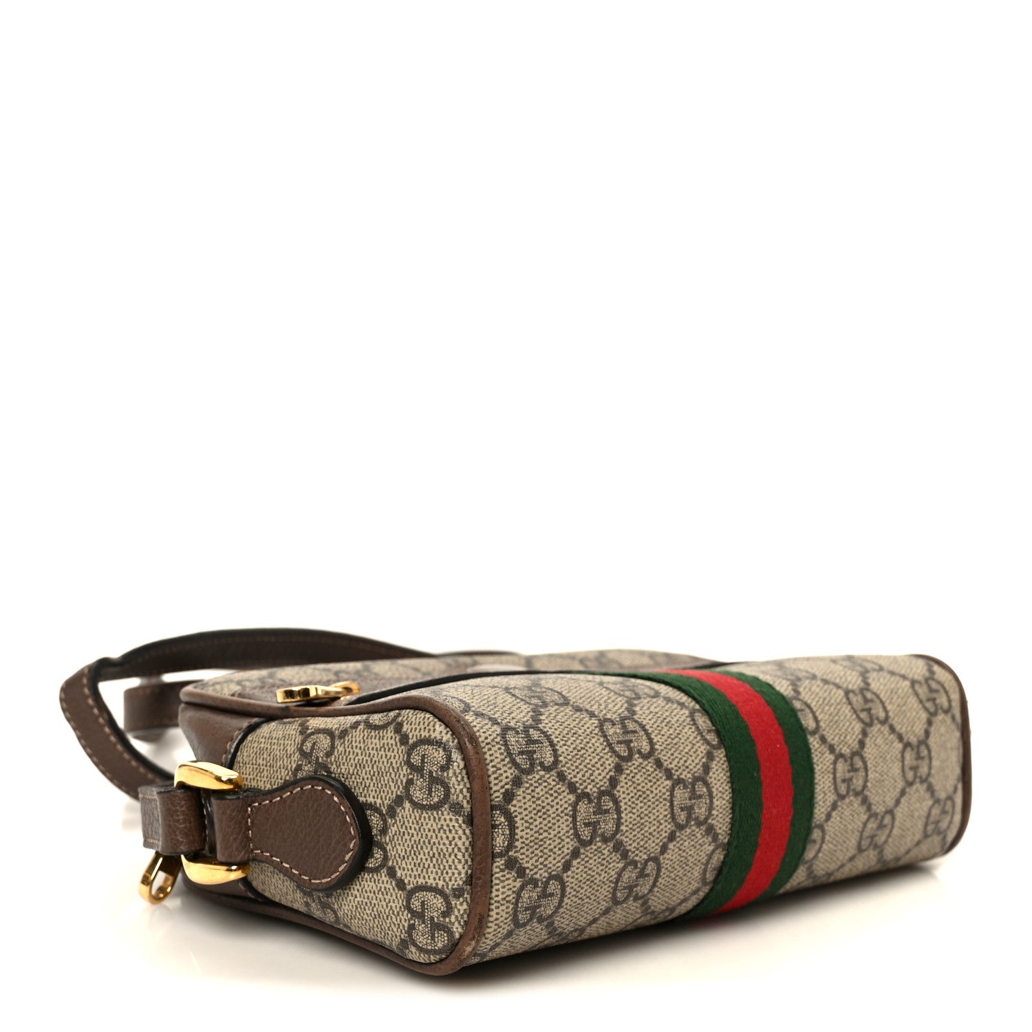 Gucci GG Supreme Monogram Web Mini Ophidia Shoulder Bag Brown