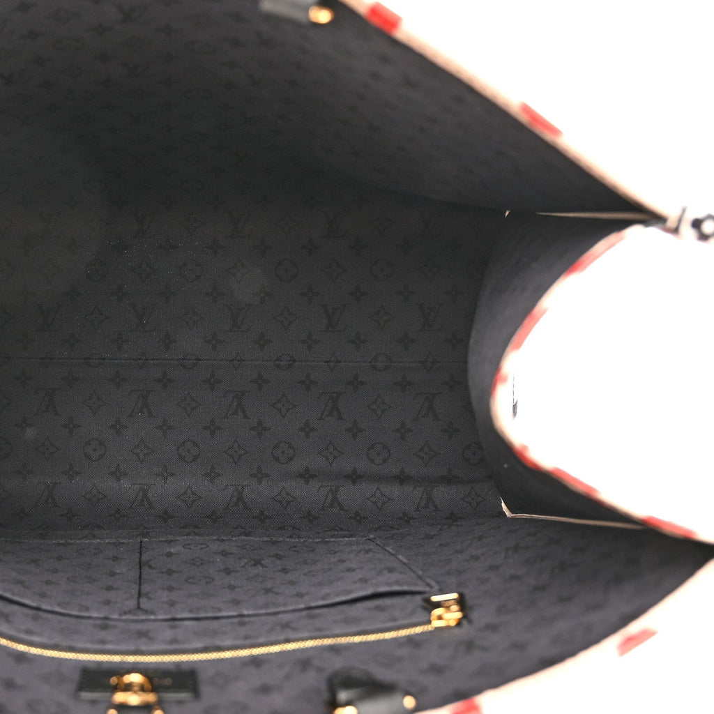 Louis Vuitton Monogram Giant Crafty Onthego GM Creme Rouge Black