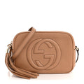 Gucci Pebbled Calfskin Small Soho Disco Bag Camelia