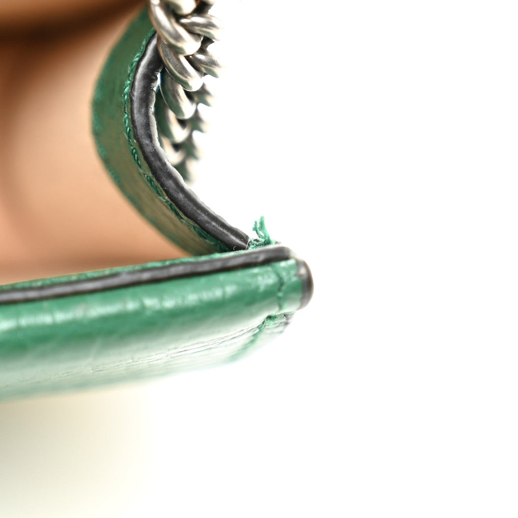 Gucci Dollar Calfskin Crystal Super Mini Dionysus Shoulder Bag Emerald