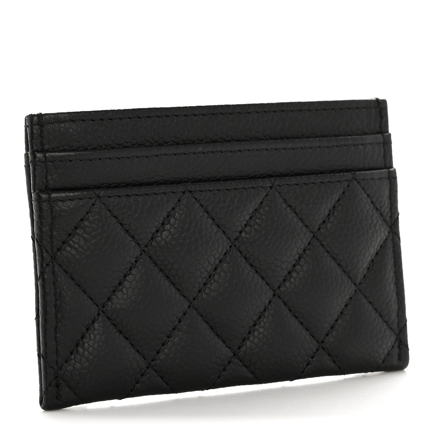 Caviar Quilted Boy Card Holder Black