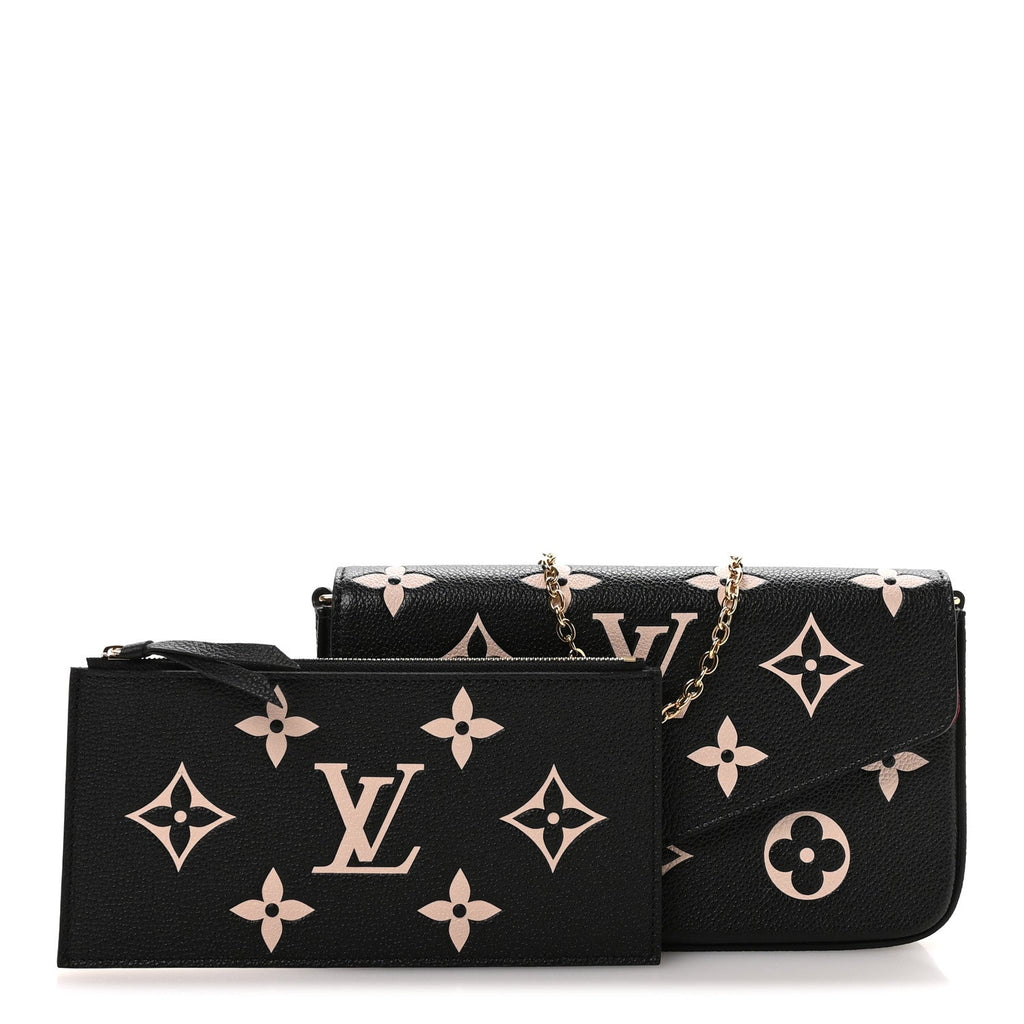 Louis Vuitton Empreinte Monogram Giant Felicie Pochette Black Beige