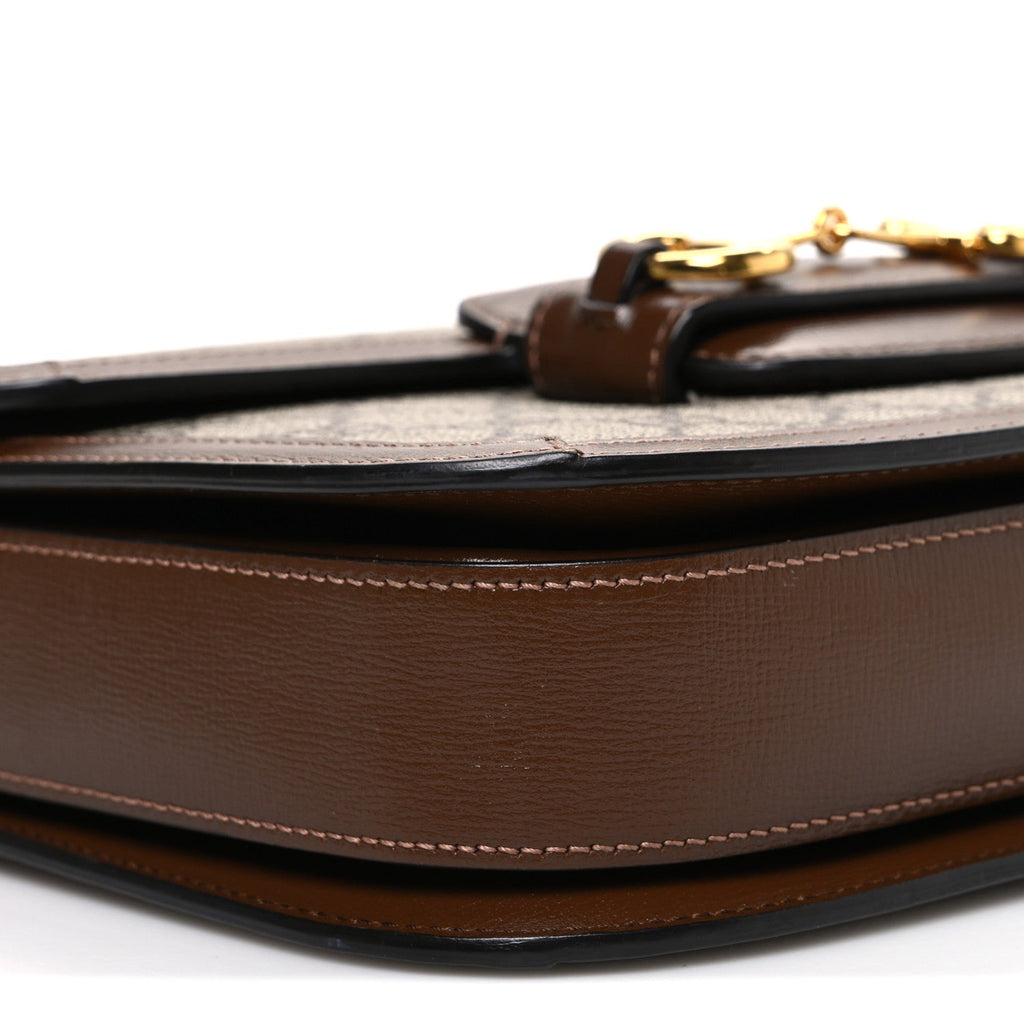 Gucci GG Supreme Monogram Horsebit 1955 Shoulder Bag Beige Brown Sugar