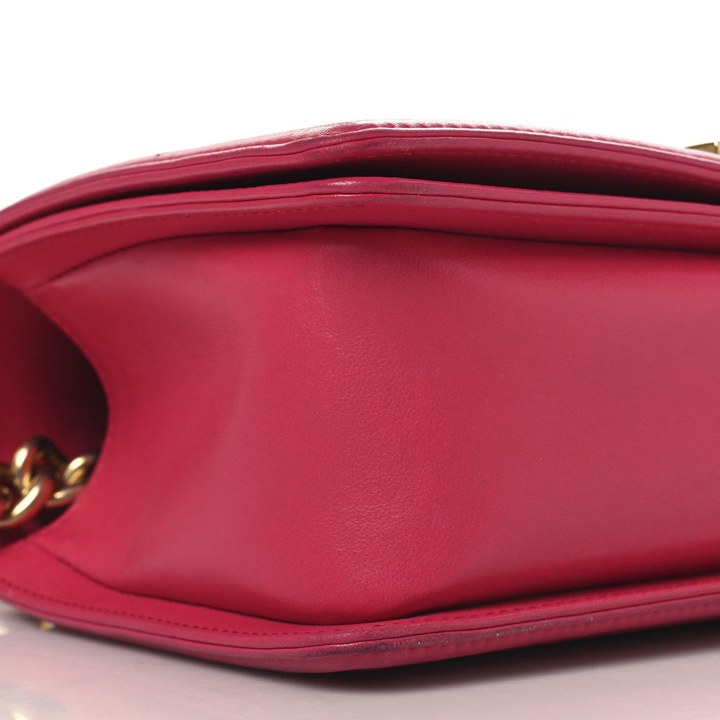 Chanel Lambskin Quilted Medium Boy Flap Fuchsia