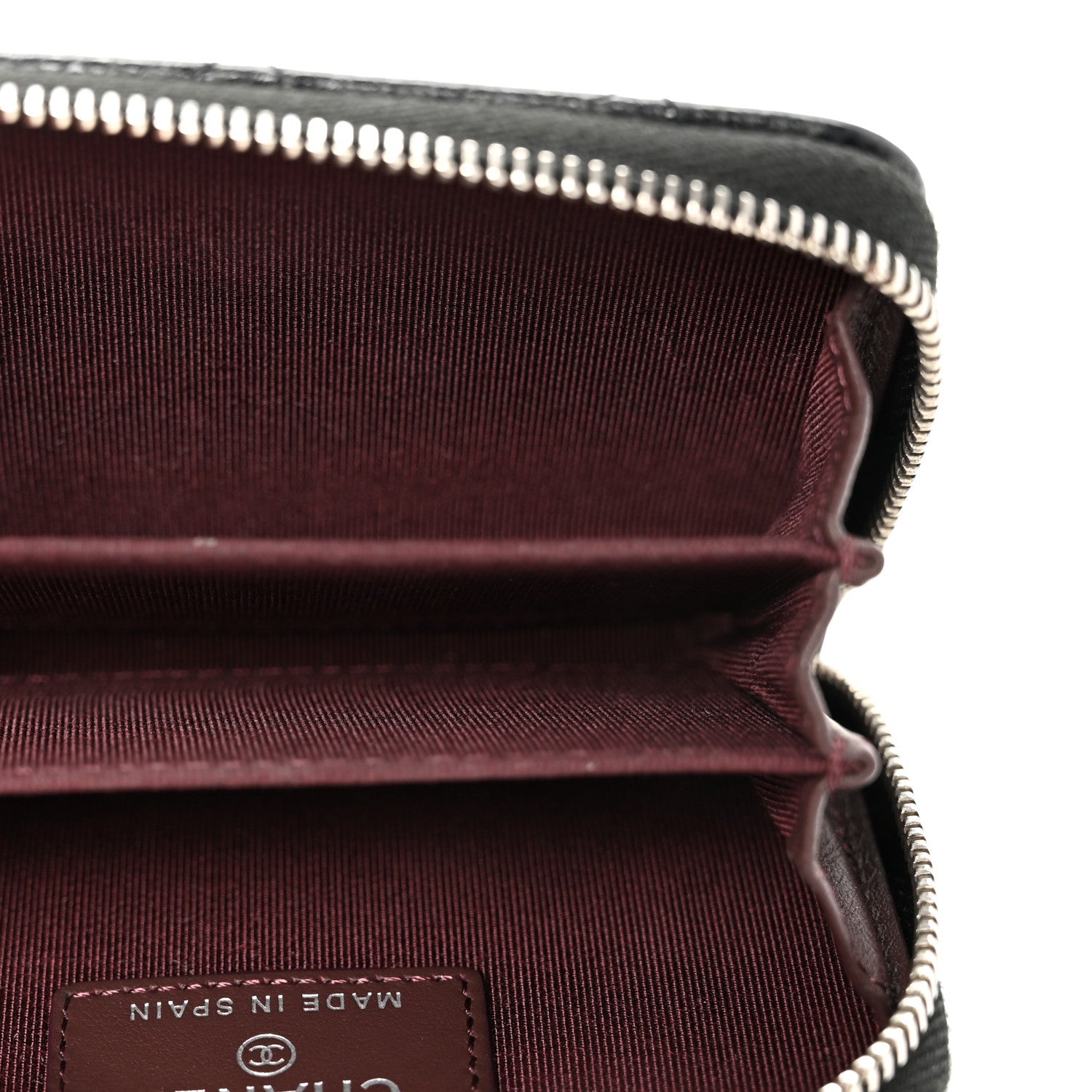Caviar Quilted Zip Coin Purse Black