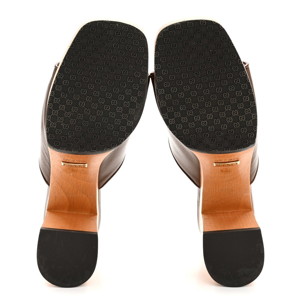 Gucci Granada Kid Houdan Platform Slide Sandals 35.5 Brown