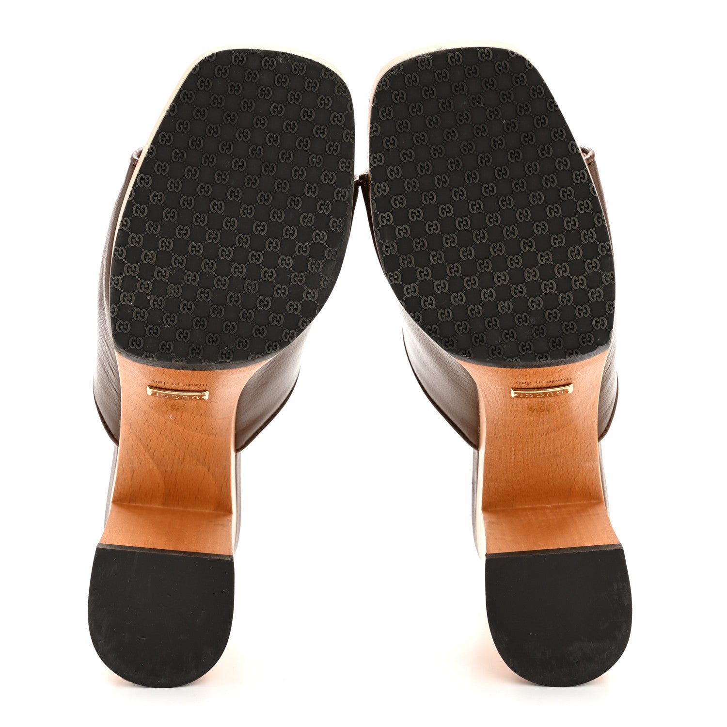 Gucci Granada Kid Houdan Platform Slide Sandals 35.5 Brown