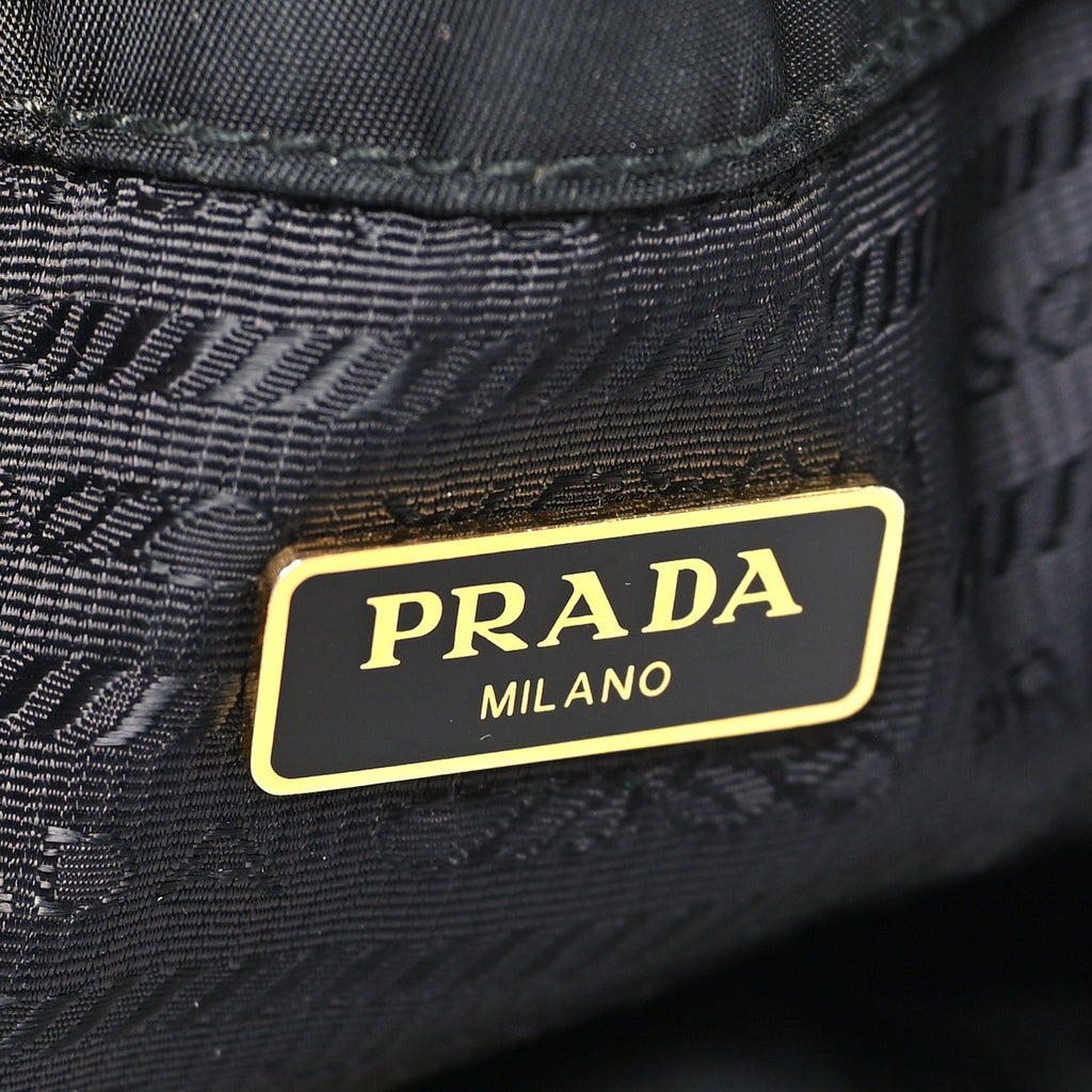 Prada Saffiano Tessuto Nylon Mini Bucket Crossbody Bag Black
