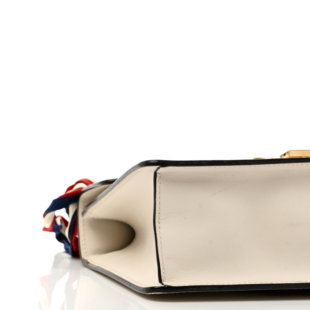 Gucci Calfskin Small Sylvie Shoulder Bag Off White