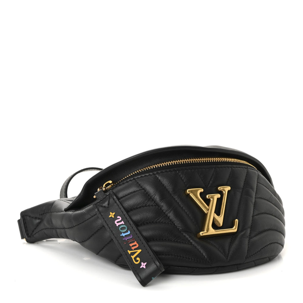 Louis Vuitton Calfskin Quilted New Wave Bumbag Black