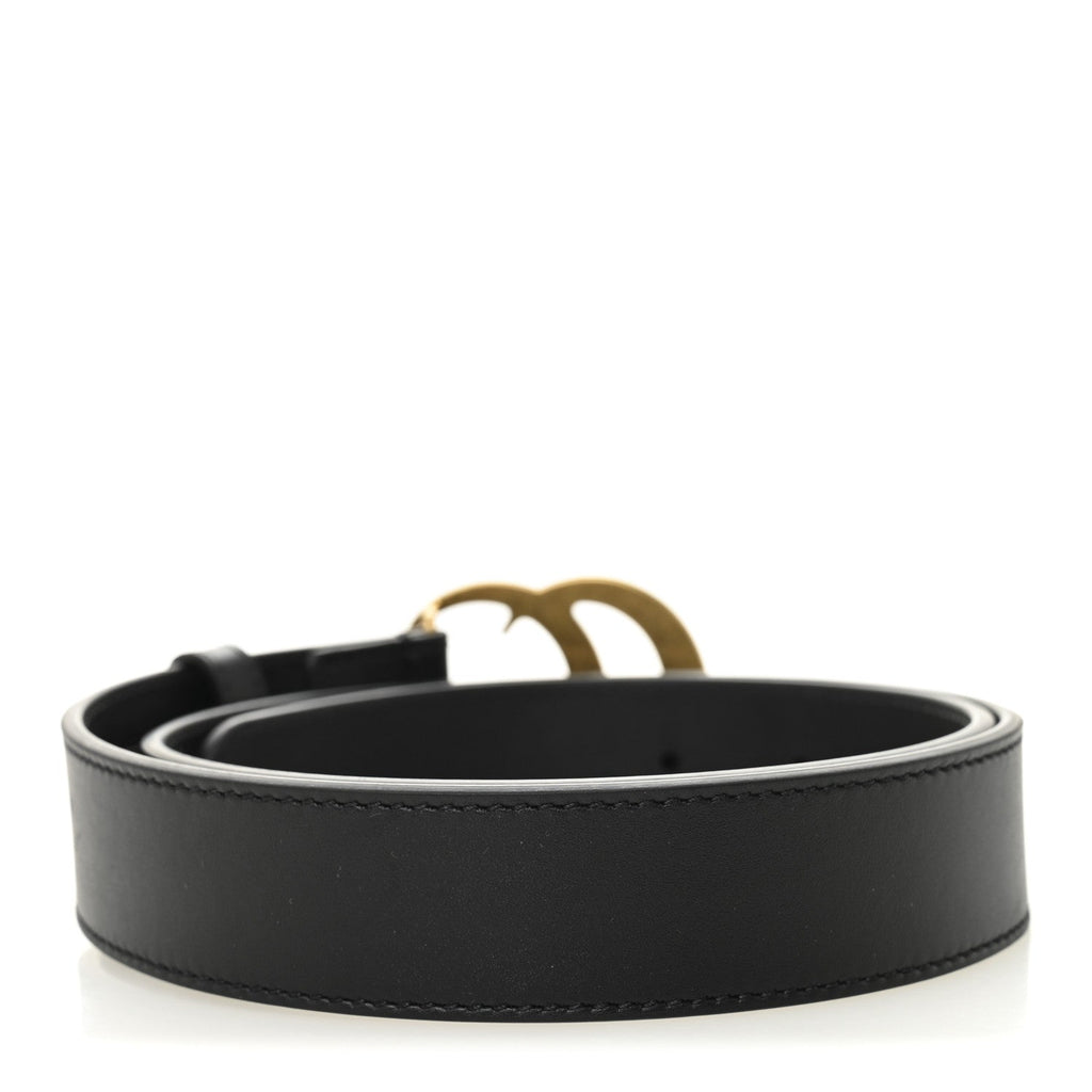 Gucci Calfskin Double G 30mm Belt 75 30 Black