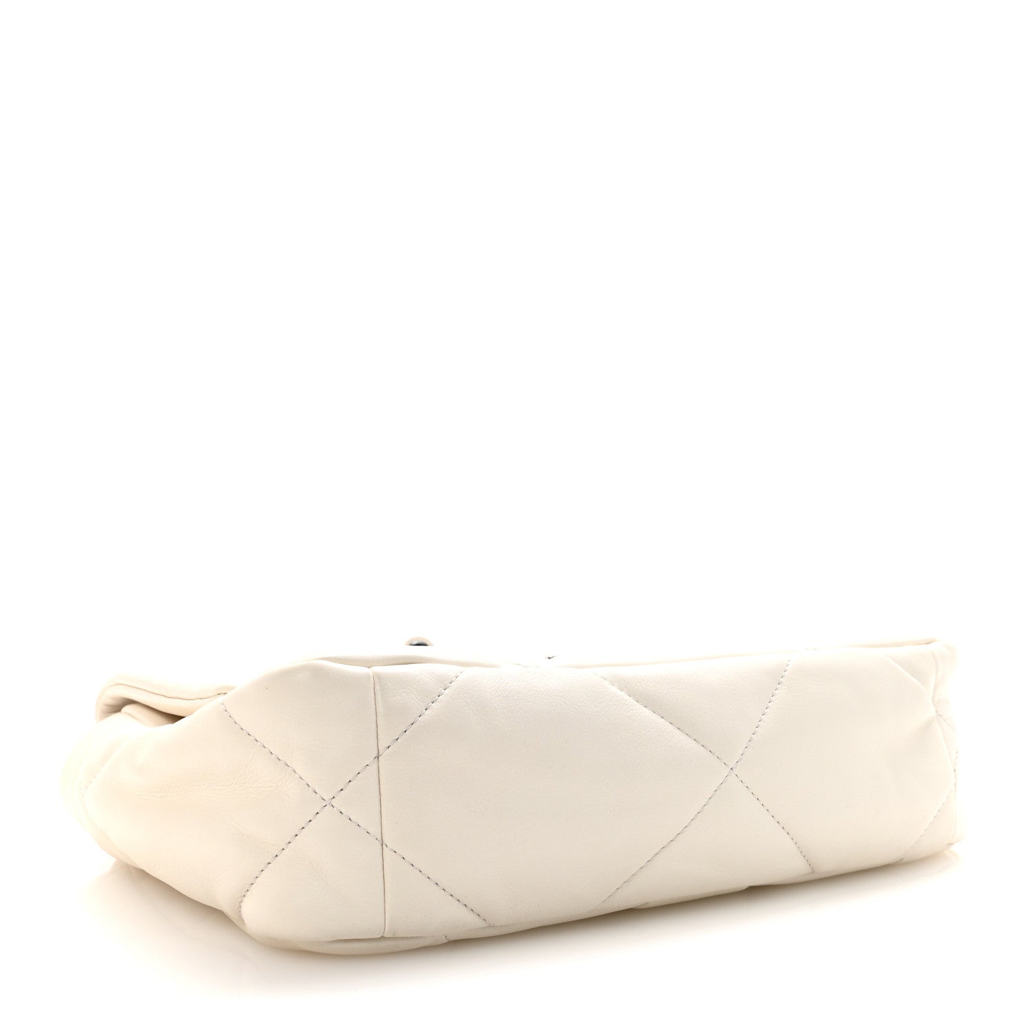 Chanel Glossy Calfskin Quilted Medium Chanel 19 Flap White Black