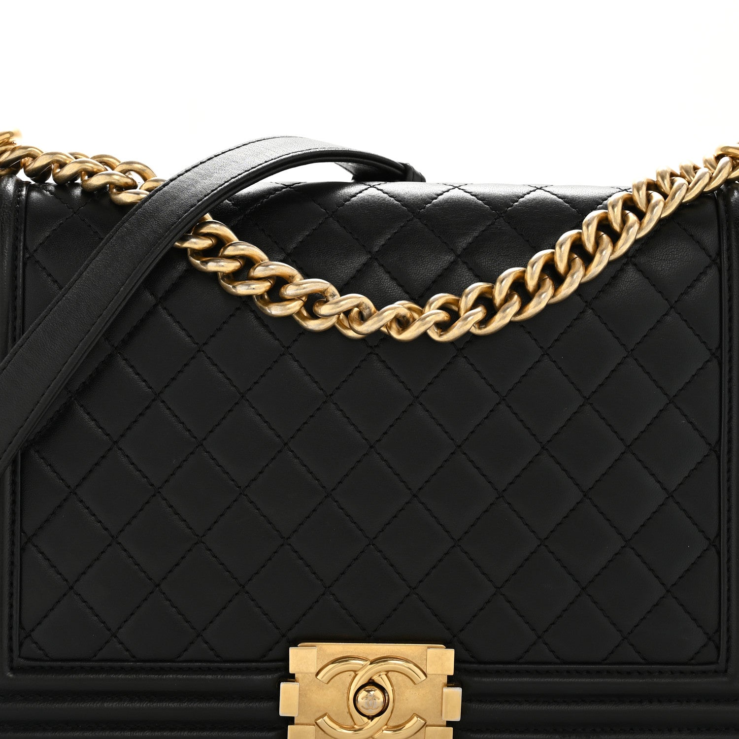 Chanel Lambskin Quilted New Medium Boy Flap Black