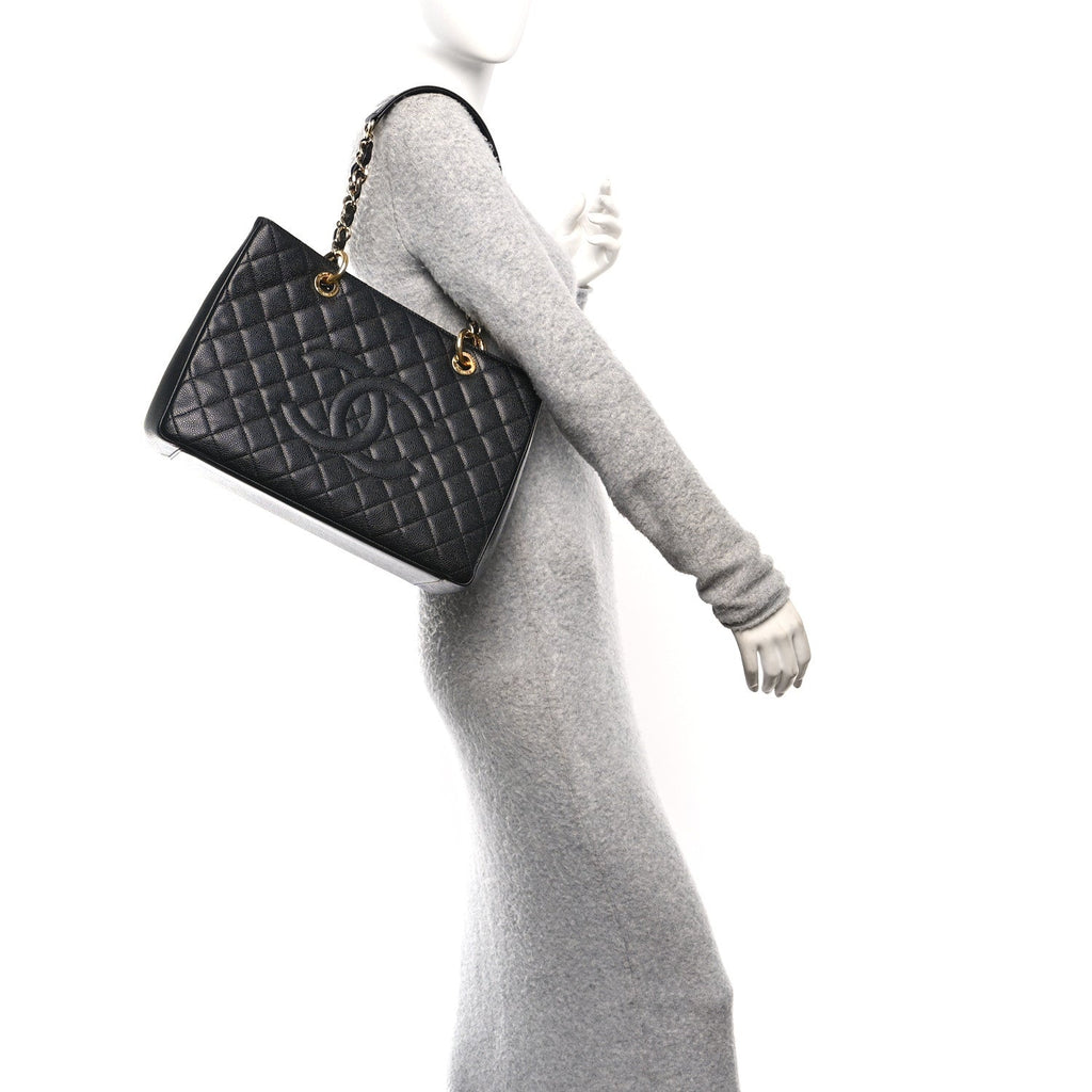 Chanel Caviar Quilted Grand Shopping Tote GST Black