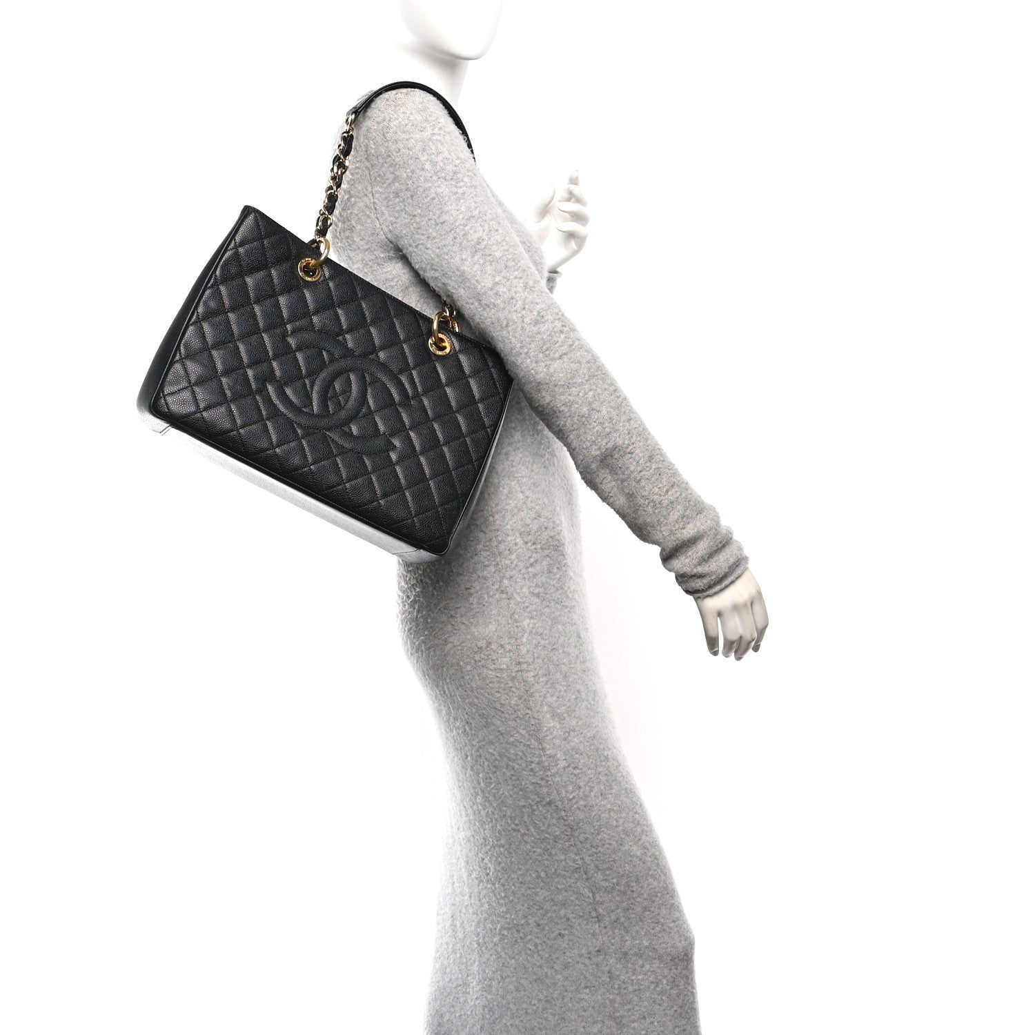 Chanel Caviar Quilted Grand Shopping Tote GST Black
