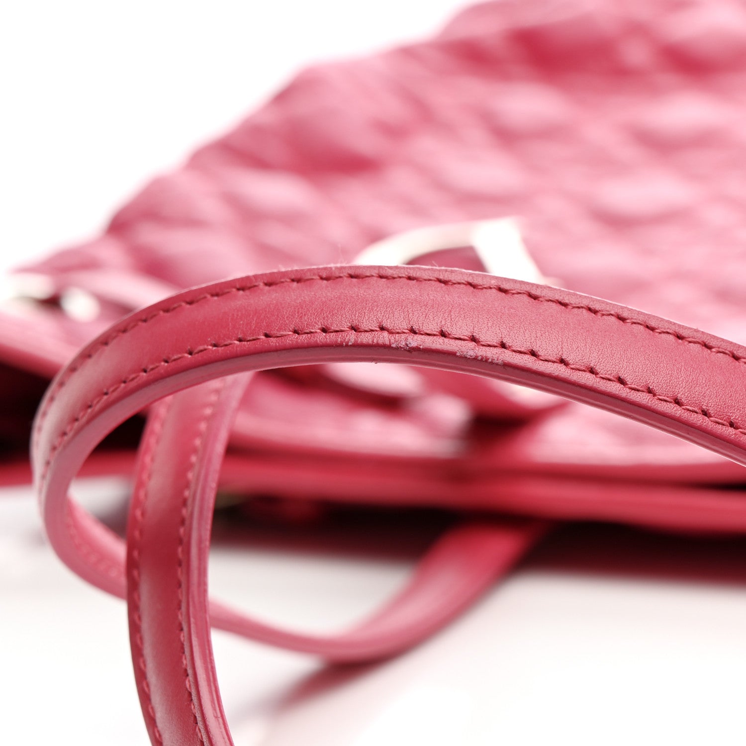 Christian Dior Coated Canvas Cannage Medium Panarea Tote Pink