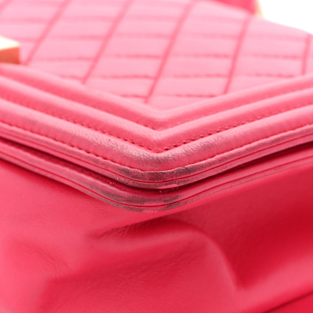 Chanel Lambskin Quilted Medium Boy Flap Fuchsia