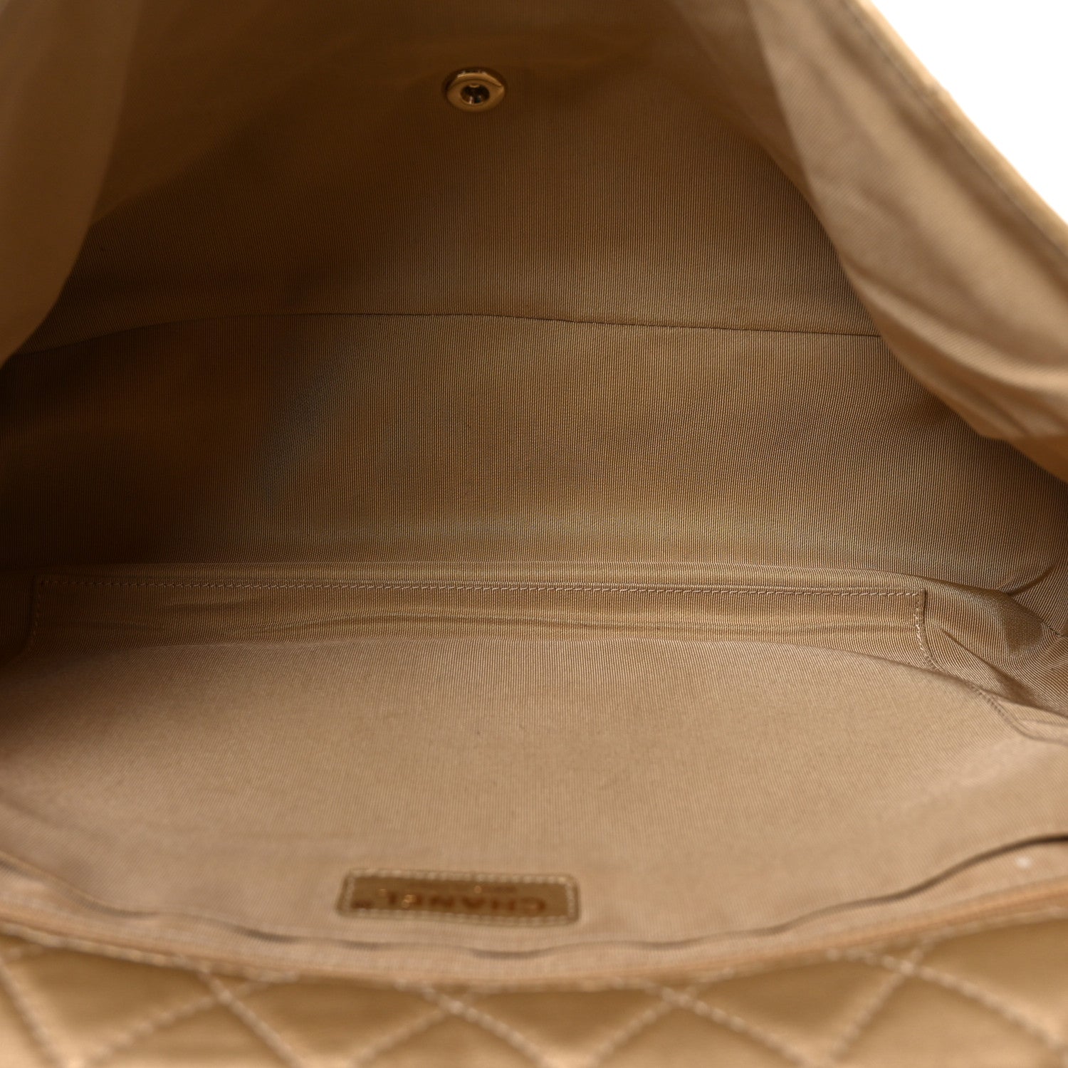 Chanel Metallic Calfskin Quilted Small XXL Travel Flap Bag Gold