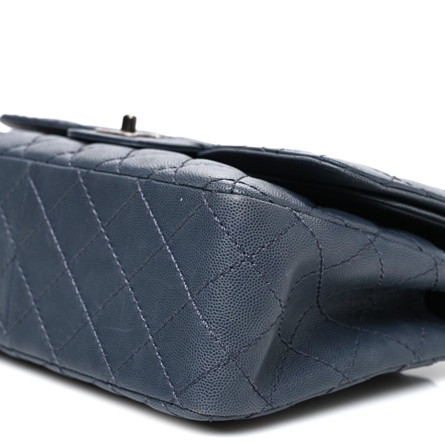 Chanel Caviar Quilted Jumbo Double Flap Dark Grey
