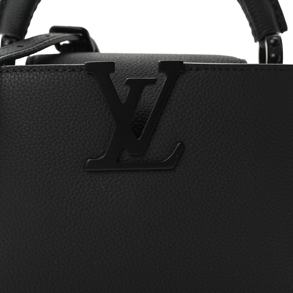 Louis Vuitton Matte Taurillon Capucines East West Mini All Black