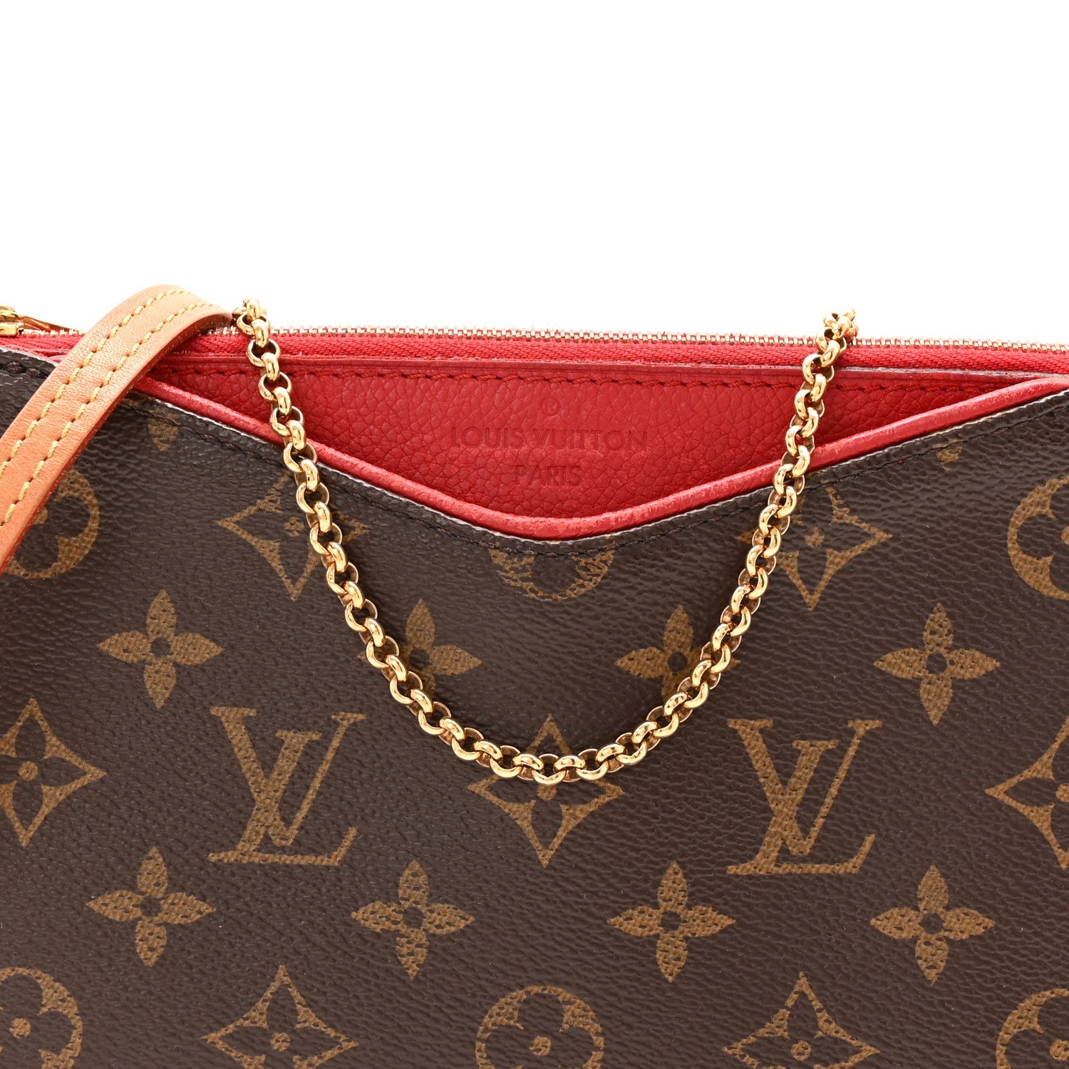 Louis Vuitton Monogram Pallas Clutch Cherry