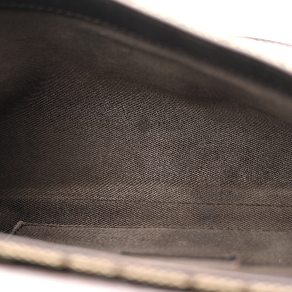 Gucci Monogram Horsebit Clutch Dark Brown