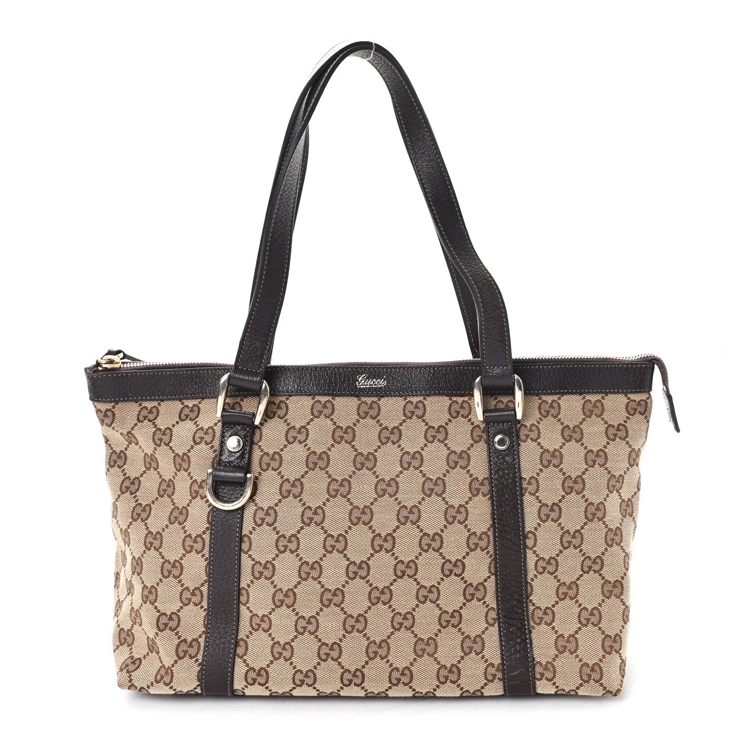 Gucci Monogram Medium Abbey Tote Brown