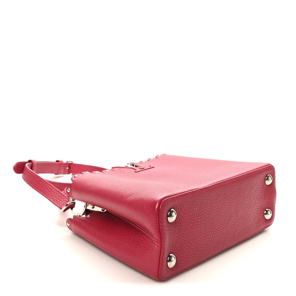 Louis Vuitton Taurillon Lace Croquets Capucines BB Groseille