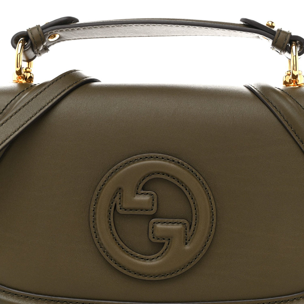 Gucci Roxy Calfskin Medium Blondie Top Handle Bag Forest Green