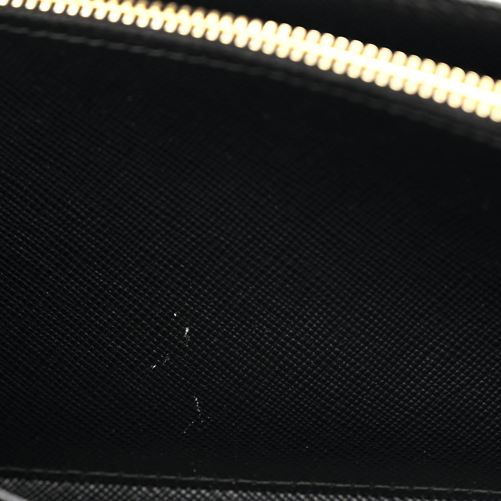 Prada Saffiano Metal Oro Chain Wallet Black