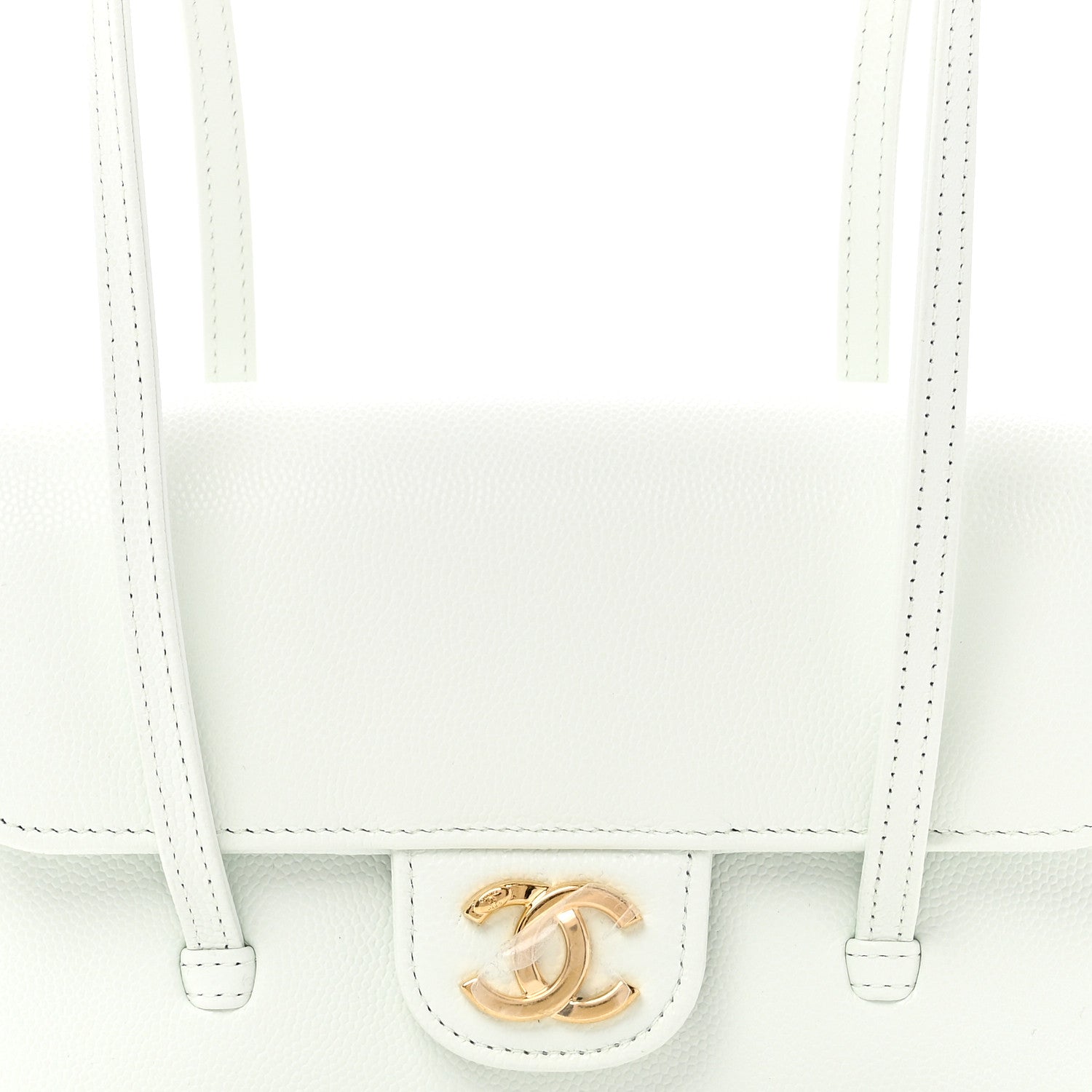 Chanel Shiny Caviar Mini Preppy Coco Shoulder Bag Light Blue