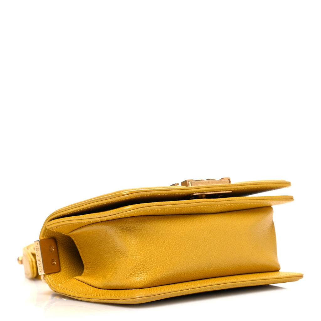 Chanel Caviar Quilted Mini Boy Flap Yellow