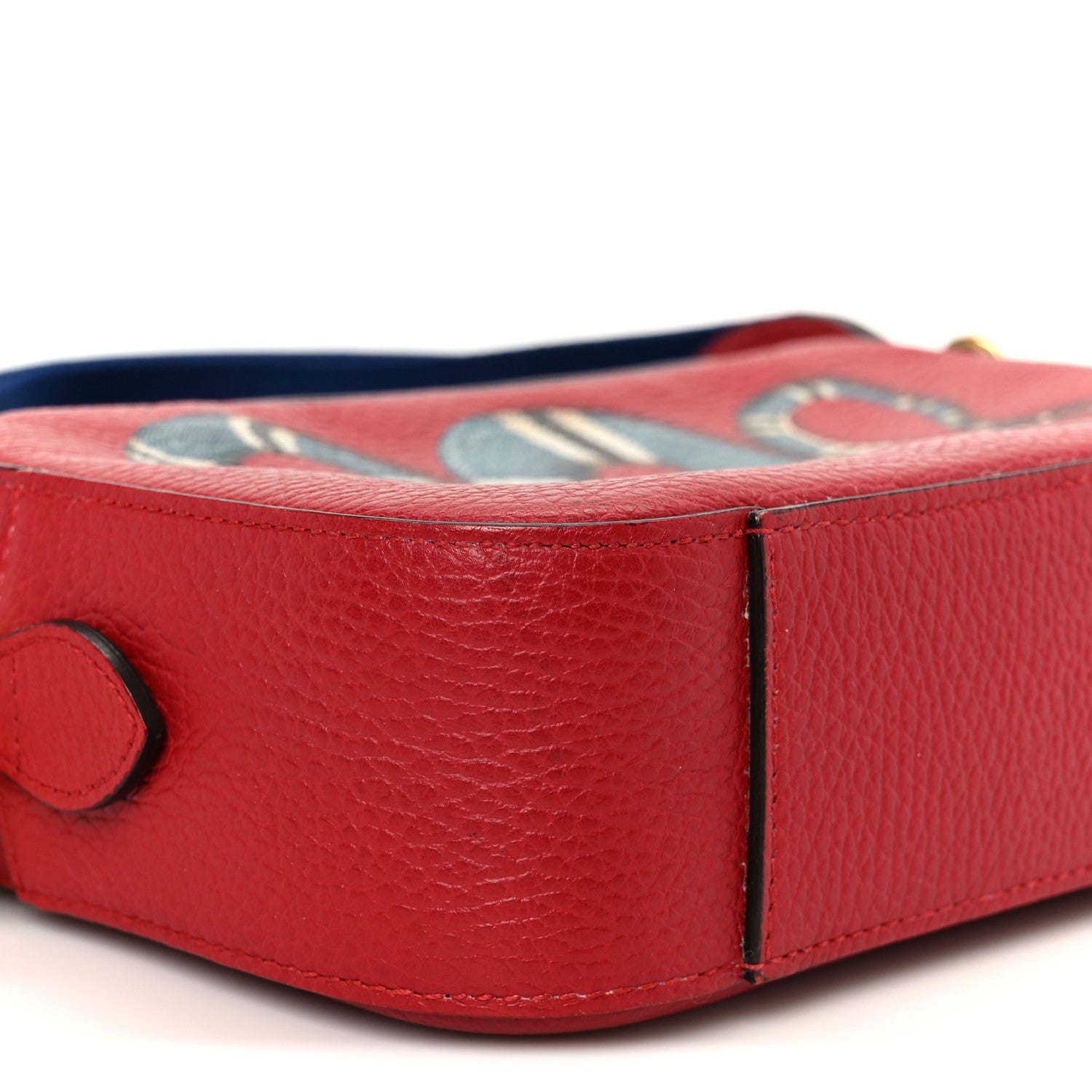 Gucci Grained Calfskin Sylvie Web Kingsnake Small Camera Bag Red Multicolor