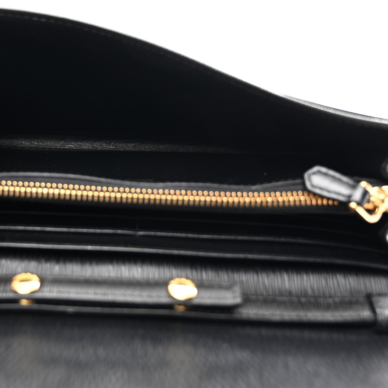 Prada Vitello Move Metal Oro Chain Wallet Black
