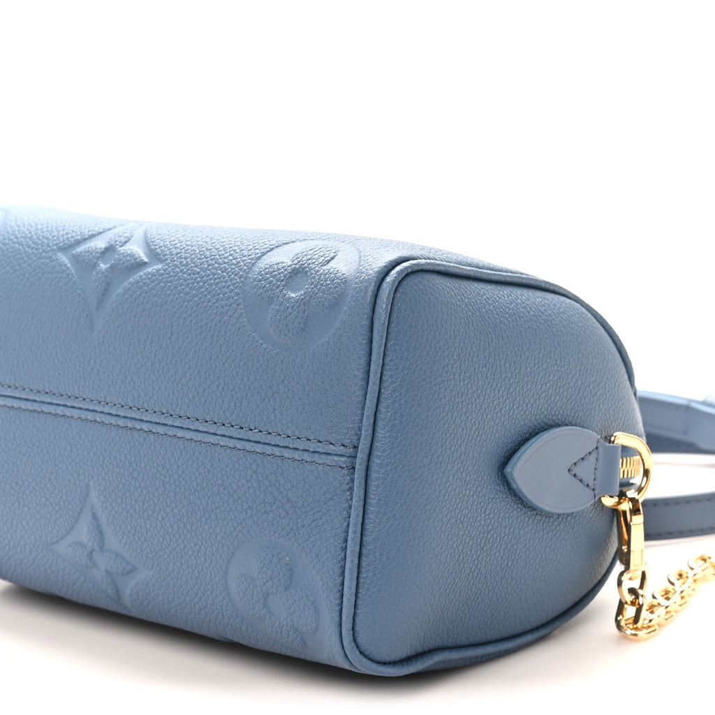 Louis Vuitton Metallic Empreinte Monogram Giant Speedy Bandouliere 20 Navy Nacre